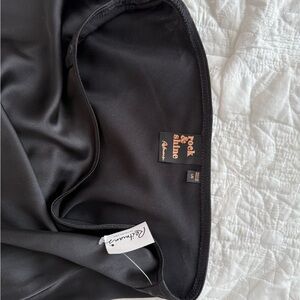 Reitmans Midi Length Black Satin Skirt - BNWT